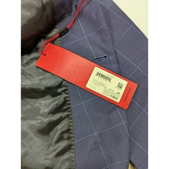 Hugo Boss Men's Dark Navy Windowpane Suit Jacket Size 34R (MSRP $445) - Picture 8 of 8